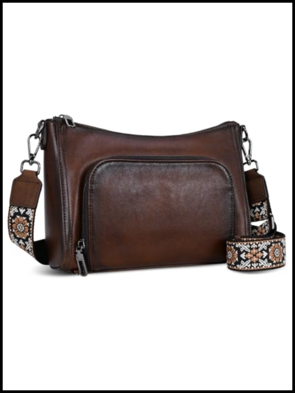 Genuine Leather Crossbody Bag Shoulder Purse RFID Wallet Adjustable Strap